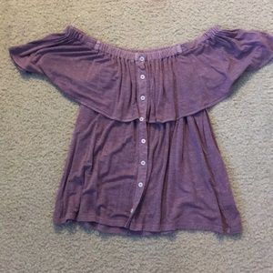 Pink/purple off the shoulder top